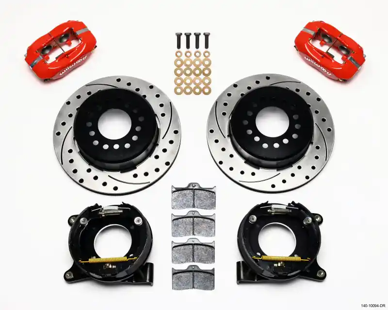 Bulk Order Wilwood Forged Dynalite P/S Park Brake Kit Drilled Red Chevy C-10 2.42 Offset 5-lug