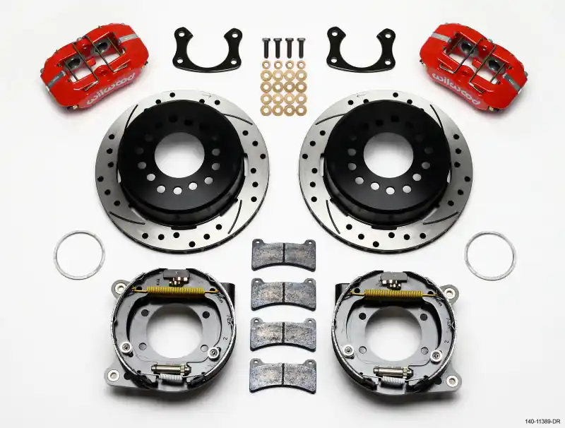 Free Returns Wilwood Dynapro Low-Profile 11.00in P-Brake Kit Drill-Red New Big Ford 2.50in Offset