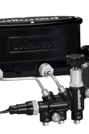 Exclusive Offer Wilwood HV Tandem M/C Kit w L/H Bracket & Prop Valve - 1in Bore Black