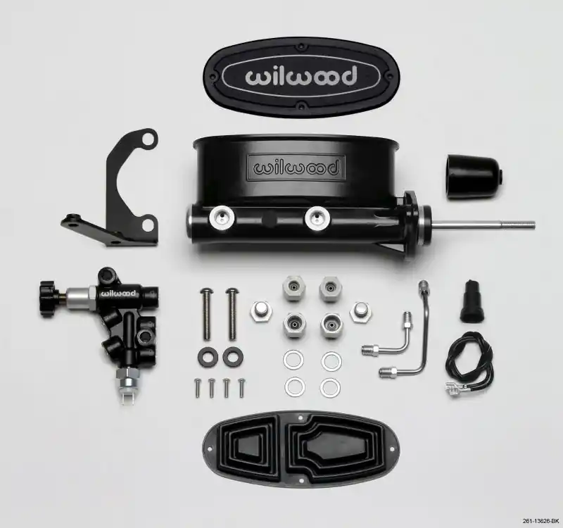 Bargain Wilwood HV Tandem M/C Kit w L/H Bracket & Prop Valve - 15/16in Bore Black-W/Pushrod