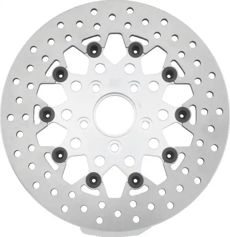 Certified Twin Power 84-17 Big Twin Exc 08-17 FLH FLT Rear 11.5 Floating Rotor Silver Mesh