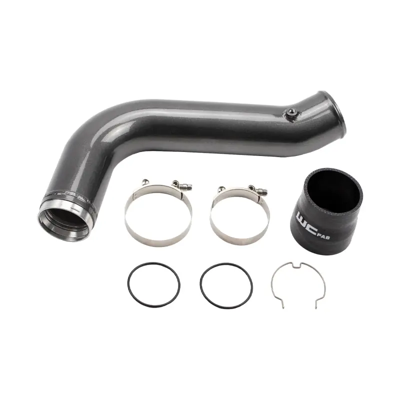Wehrli 17-19 Chevrolet 6.6L L5P Duramax Passenger Side 3.5in Intercooler Pipe - Gloss Black Certified