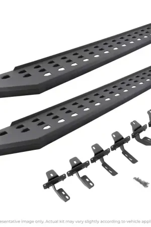 Buy Online Go Rhino - 69444568PC - RB20 Running Boards W/Mounting Brackets Kit - Text.Black
