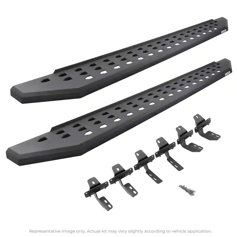 Buy Online Go Rhino - 69444568PC - RB20 Running Boards W/Mounting Brackets Kit - Text.Black